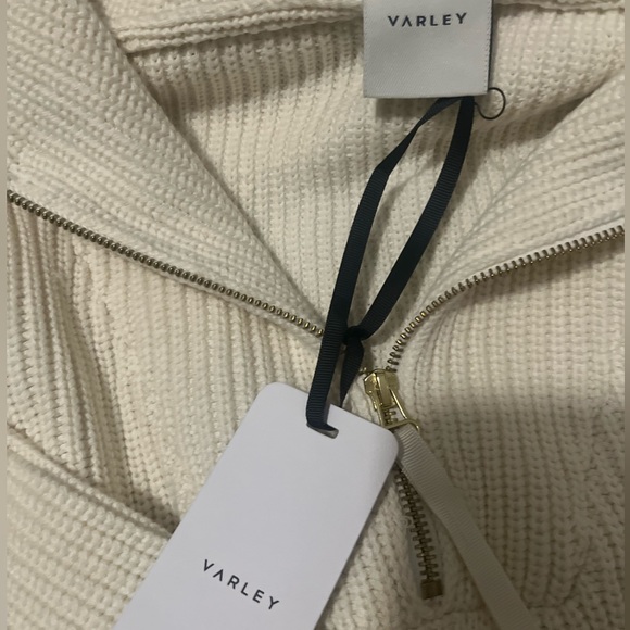 NWT Varley Mentone Half Zip Sweater in Egret - XS - Picture 2 of 9